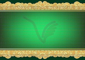 Vintage green and gold card - vector clipart / vector image