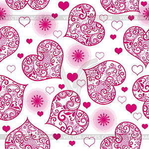Monochrome purple seamless valentine pattern on - vector image