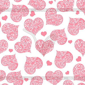 Monochrome pink seamless valentine pattern on - vector clipart