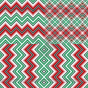 Установите абстрактный полосатый зигзаг Рождество бесшовные - изображение в векторном формате