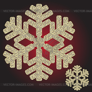 Big golden iridescent Christmas snowflake - vector clipart