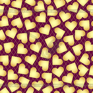 Seamless purple valentine pattern of randomly - vector clipart