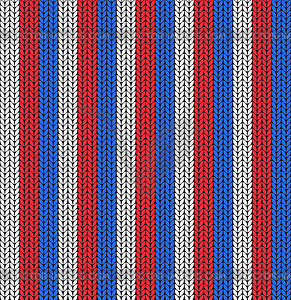 Seamless pattern of white, blue and red stripes - vector clipart