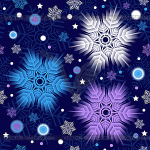 Winter seamless christmas dark blue pattern - royalty-free vector clipart