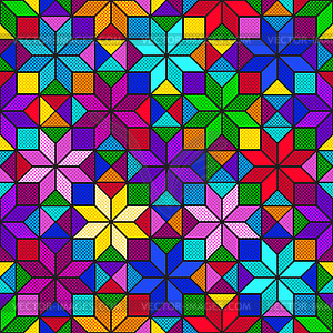 Colorful bright mosaic seamless pattern of - vector image