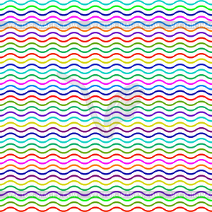 Seamless pattern of multicolored wavy lines - vector image