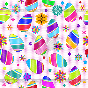 Festive Easter seamless pattern with decorated eggs - stock vector clipart