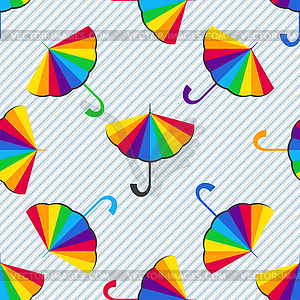 Seamless pattern with multi-colored umbrellas - vector clipart