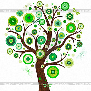 Elegant frame with stylized tree with multicolored - vector image