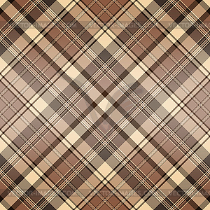 Seamless checkered pattern with brown and beige - vector image