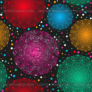 Seamless Christmas pattern with multicolored - vector clipart