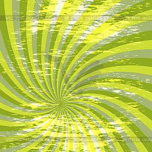 Green grange frame with wave sunbeams - vector clip art