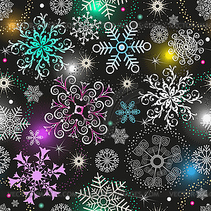 Dark winter seamless christmas pattern with - vector image