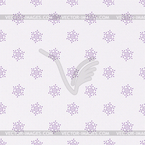 Бесшовный узор с винтажными фиолетовыми снежинками - векторная графика