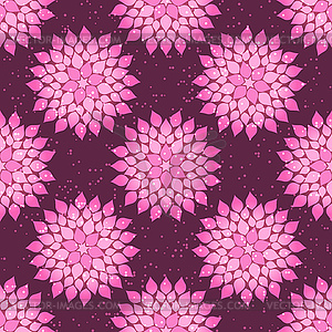 Геометрический бесшовный узор со стилизованным розовым - векторная иллюстрация
