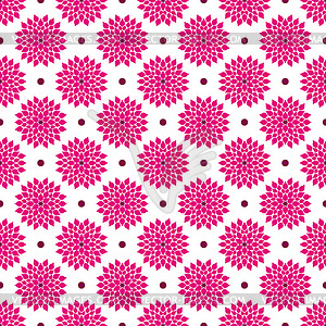 Bicolor seamless pattern with stylized pink flowers - vector clip art