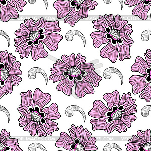 Seamless spring geometric pattern with stylized pin - vector clip art