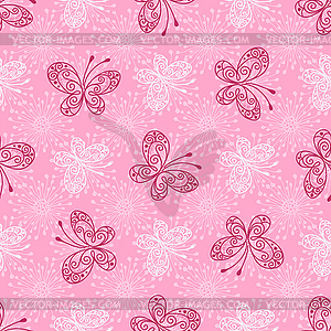 Delicate pink seamless pattern with openwork - vector image