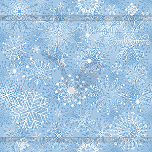 Delicate blue seamless christmas pattern - vector image