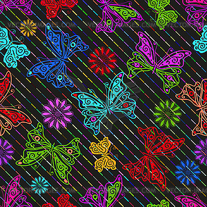 Seamless vivid spring pattern with colorful - vector image