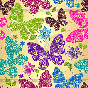 Seamless spring pattern with lace colorful - vector clip art