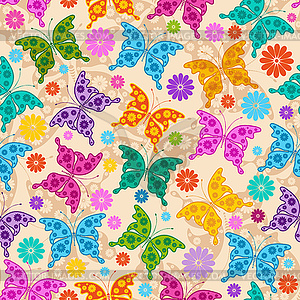 Seamless spring pattern with lace colorful - vector image