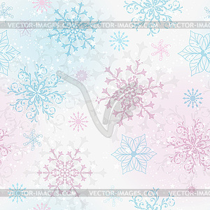 Christmas pattern with stylized colorful snowflakes - vector image