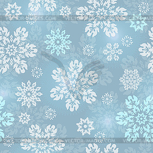 Christmas gray-blue pattern with stylized snowflakes - vector clipart