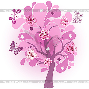 Spring blossoming cherry tree - royalty-free vector image