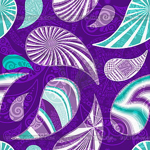 Seamless colorful pattern with vintage paisley and - vector clipart