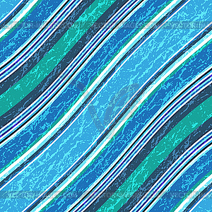 Seamless wave grunge pattern with diagonal stripes - vector image