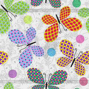 Seamless pattern with cheerful multicolored - vector clipart