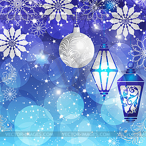 Christmas blue gradient background with snowflakes - vector clipart / vector image