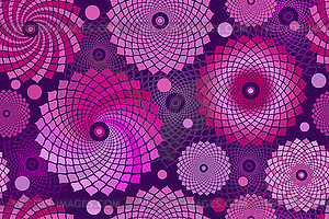 Бесшовный узор с кружевным красочным винтажным кругом - векторное изображение клипарта