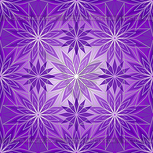 Gentle lilac seamless geometric pattern with flowers - vector clipart