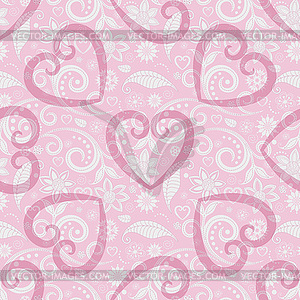 Seamless rose floral valentine pattern with lace - vector image