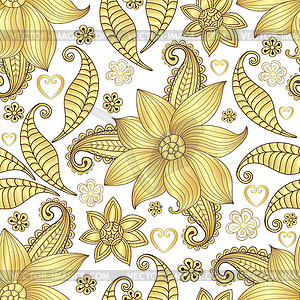 Seamless gradient pattern with golden vintage - vector clip art