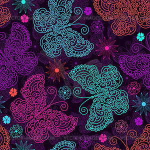 Seamless spring pattern with lace colorful - vector clip art