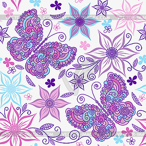 Seamless spring pattern with lace colorful pastel - vector image