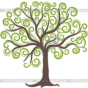 Elegant frame with stylized tree with polka dots - vector clip art