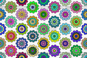 Seamless floral pattern with vintage colorful - vector image