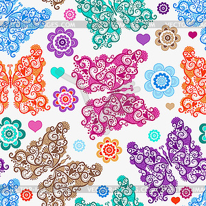 Cheerful Easter pattern with bright openwork - vector clipart