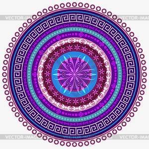 Decorative round colorful ornament i - stock vector clipart