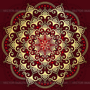 Vintage frame with lacy golden and red gradient - vector clipart