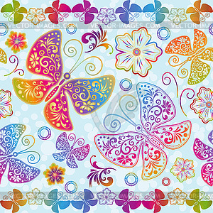 Colorful seamless spring gradient pattern with - vector image