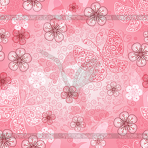 Easter pink seamless pattern - vector clipart