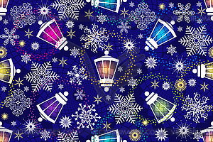 Christmas seamless pattern with snowflakes - vector EPS clipart