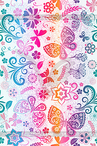 Seamless spring delicate white pattern - vector clipart