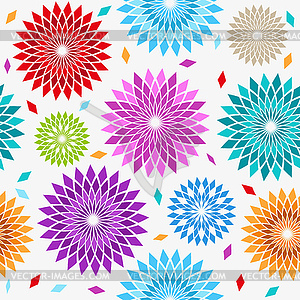 Seamless festive pattern of polygonal shapes - vector clip art