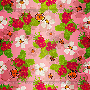 Seamless rose spring floral pattern - color vector clipart